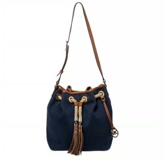 Michael Kors Navy Blue Nautical Bucket Bag - Picture 1 of 7